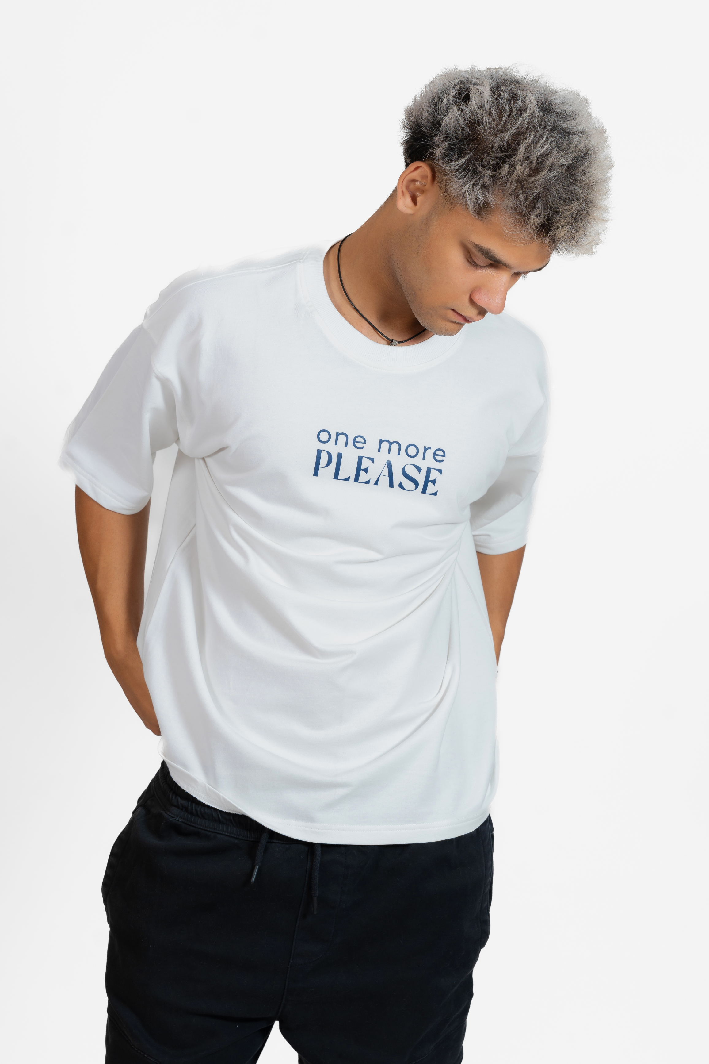 The "One More Please" Oversized Tee – White
