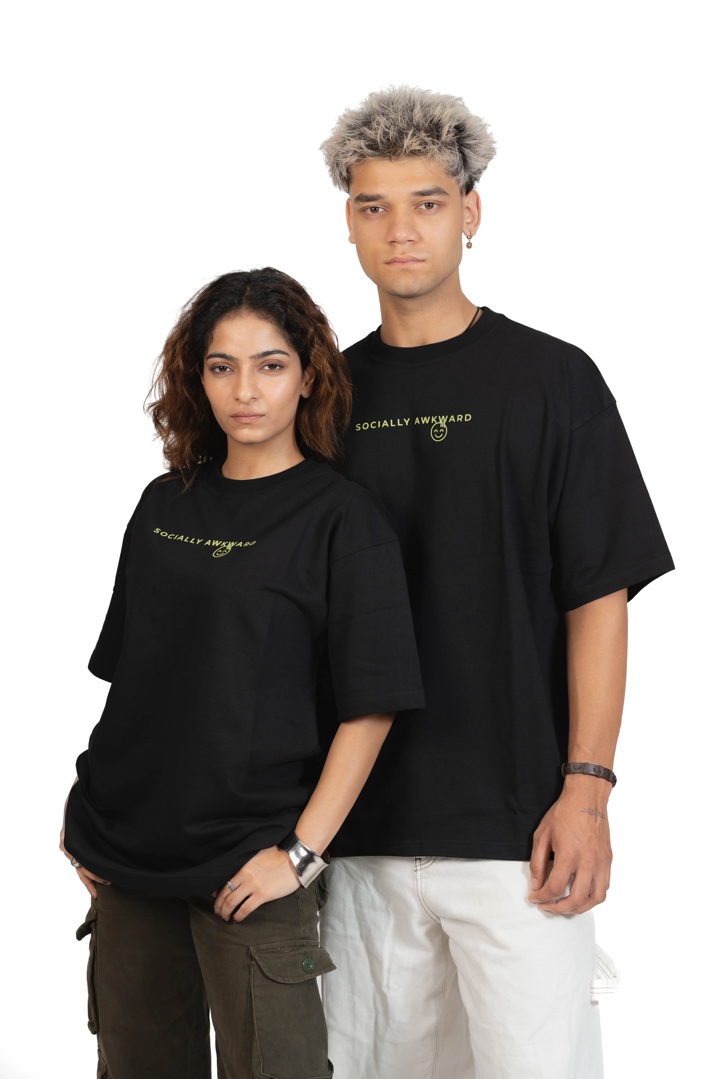 The “Socially Awkward” Oversized Tee – Black