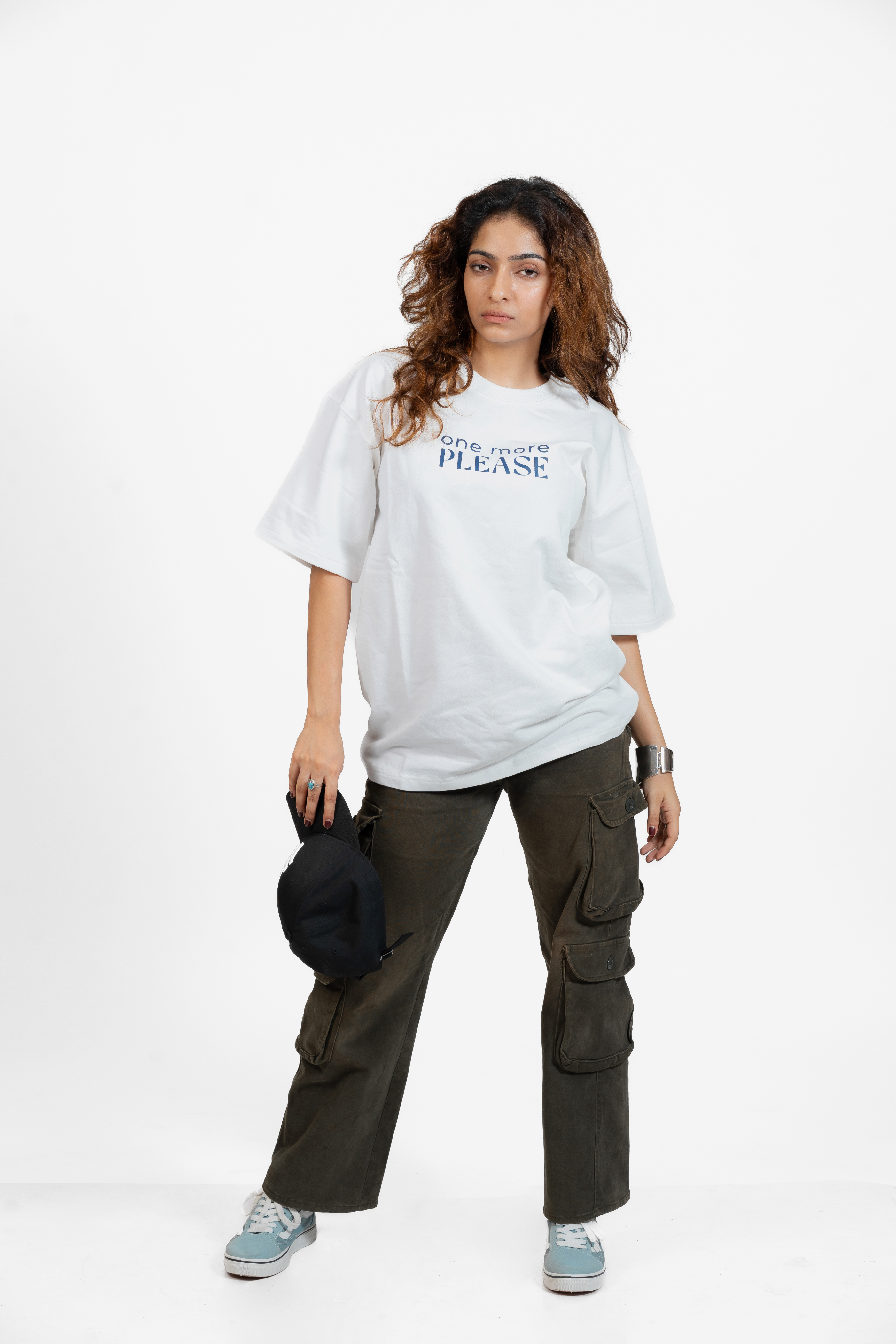 The "One More Please" Oversized Tee – White