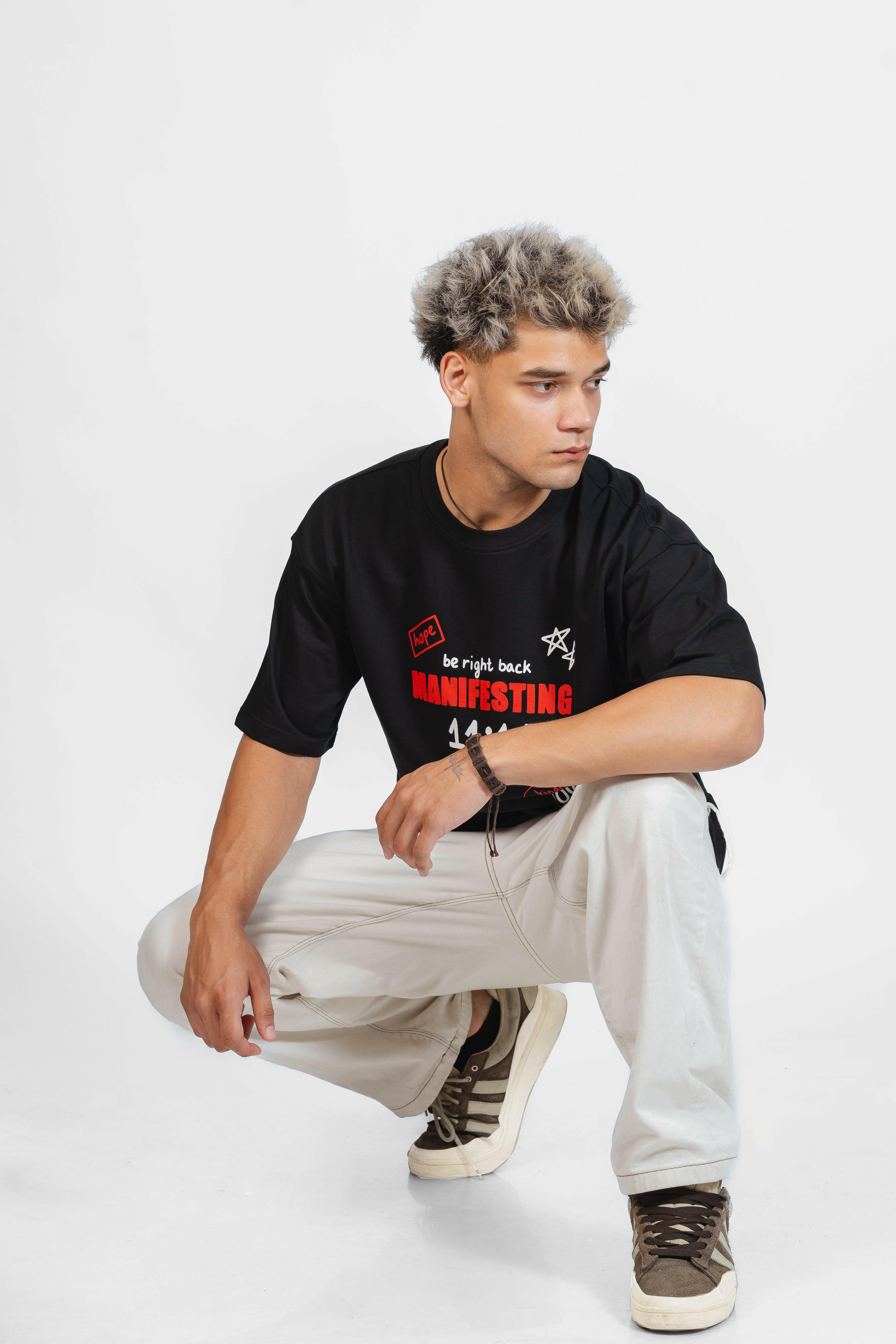 The "Manifesting 11:11" Oversized Tee – Black