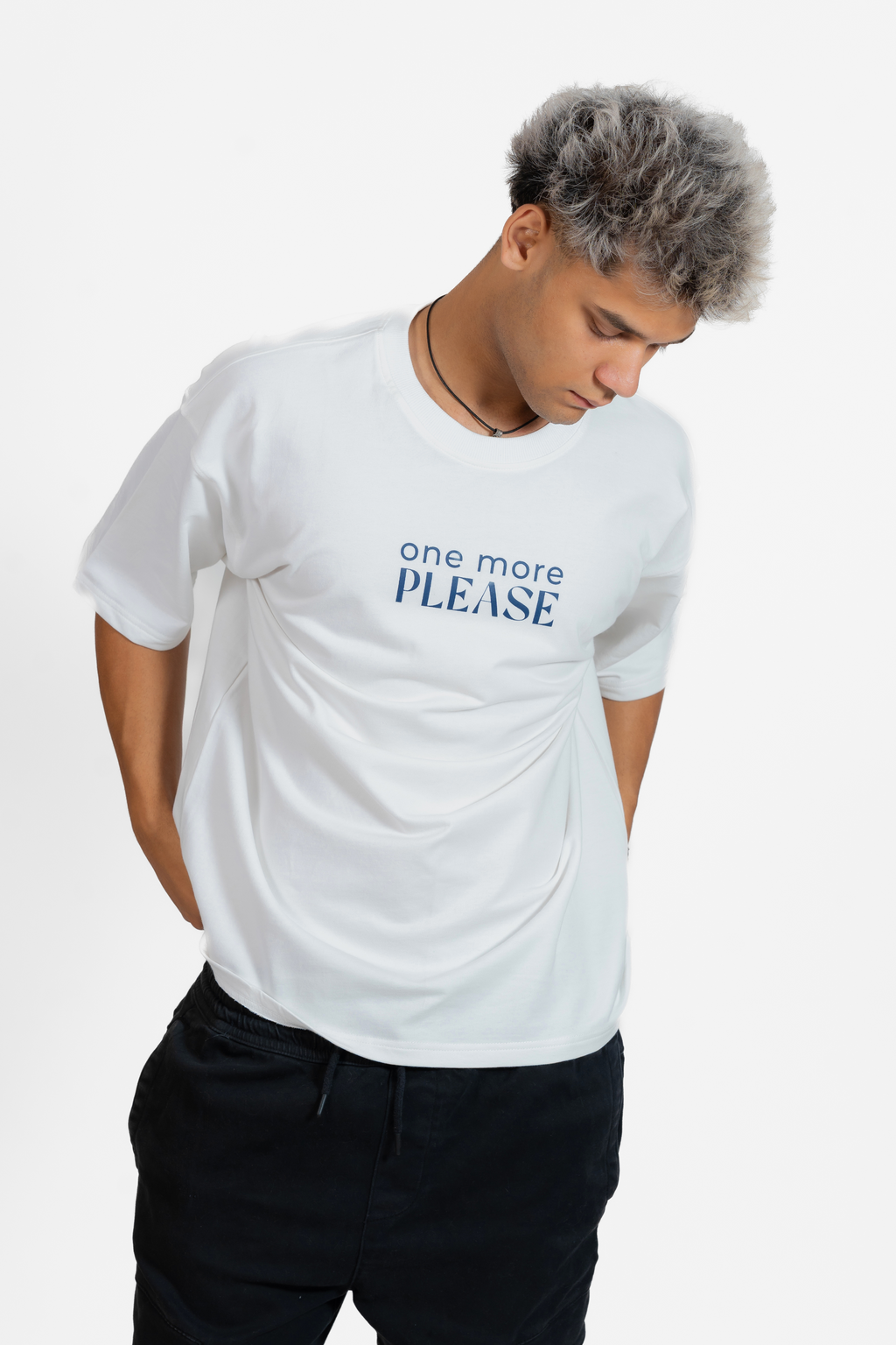 The "One More Please" Oversized Tee – White