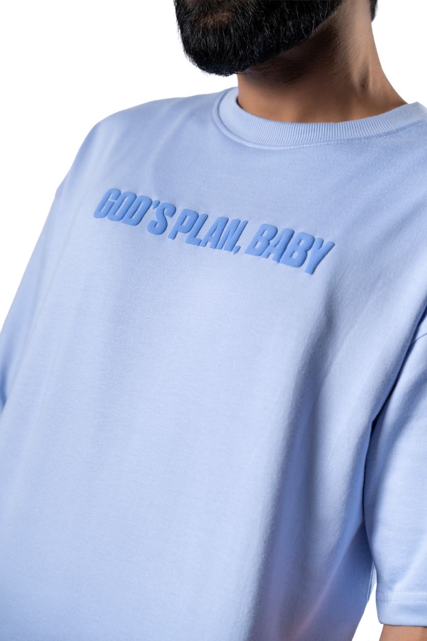 The 'God's Plan, Baby' Oversized T-shirt | Baby Blue