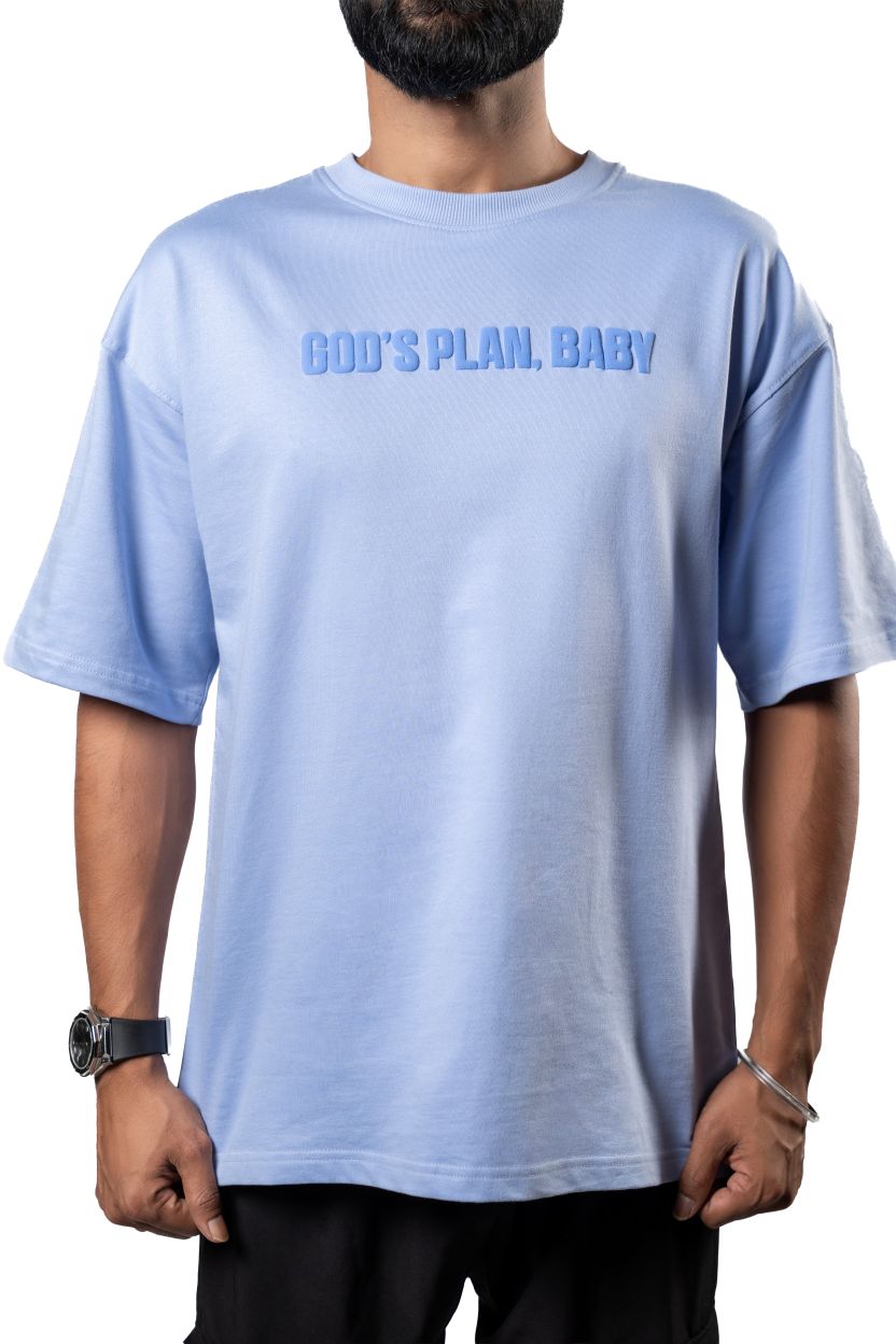 The 'God's Plan, Baby' Oversized T-shirt | Baby Blue