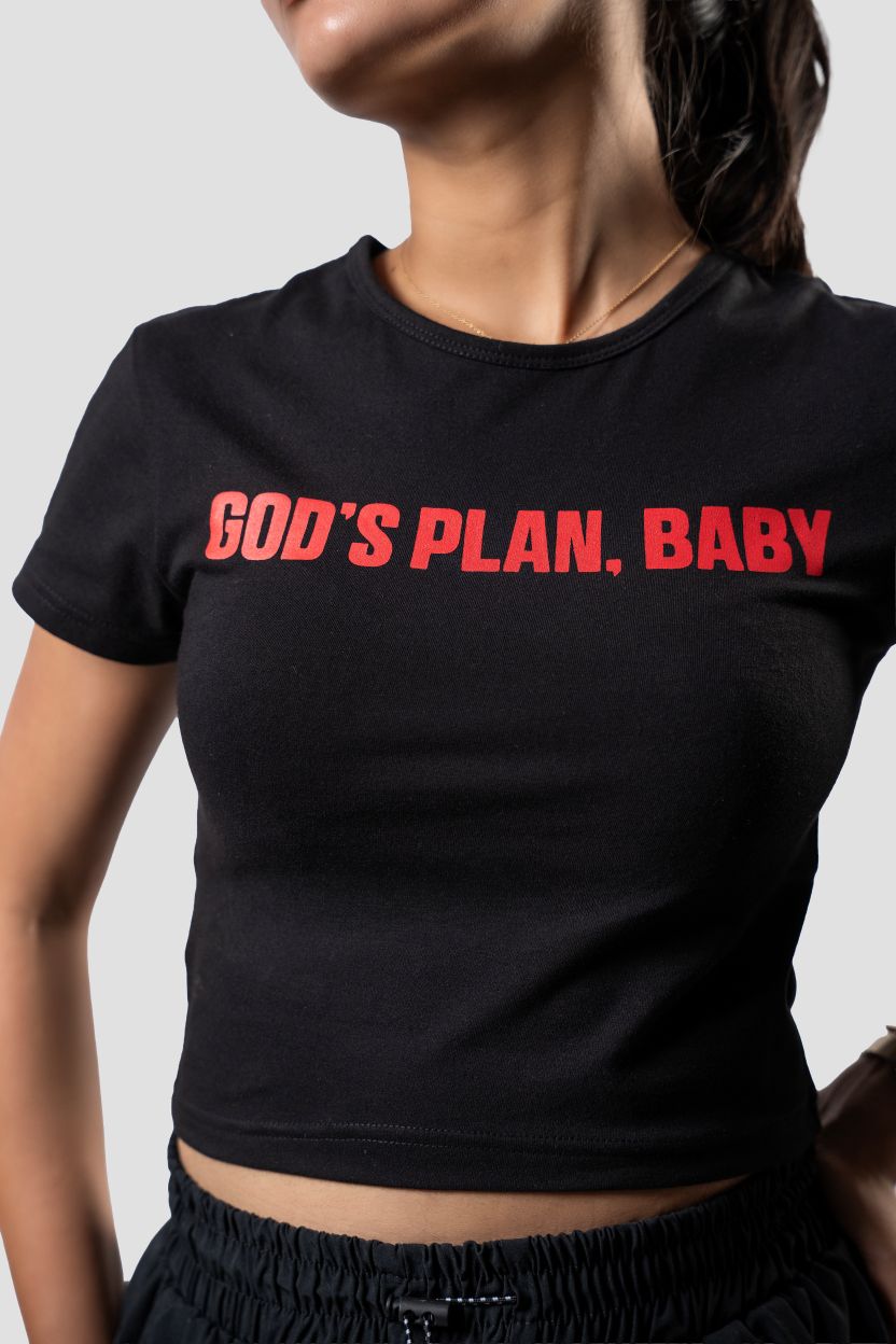 'God’s Plan, Baby' Baby Tee | Black