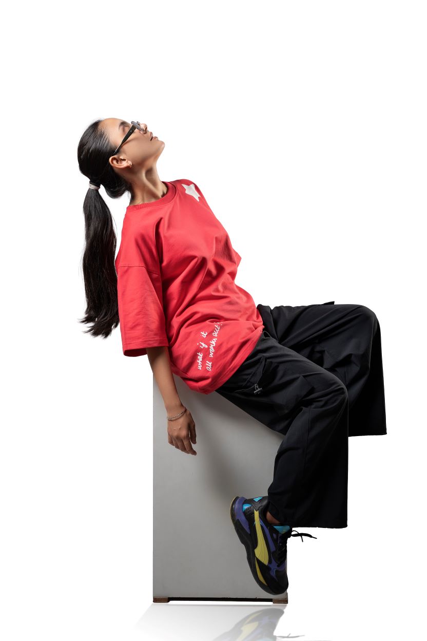 'What if it all works out?' Oversized T-shirt | Rose