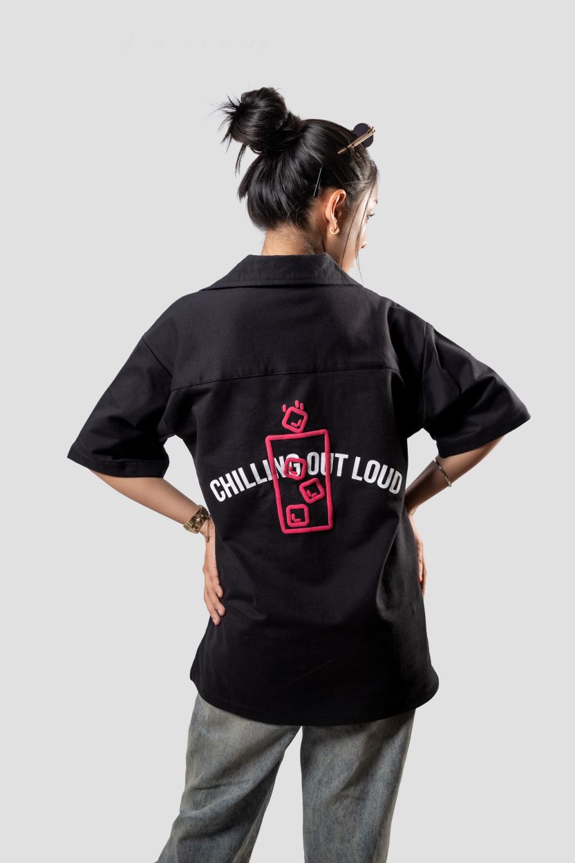 The ‘Just Chilling’ Black Bowling Shirt | Black