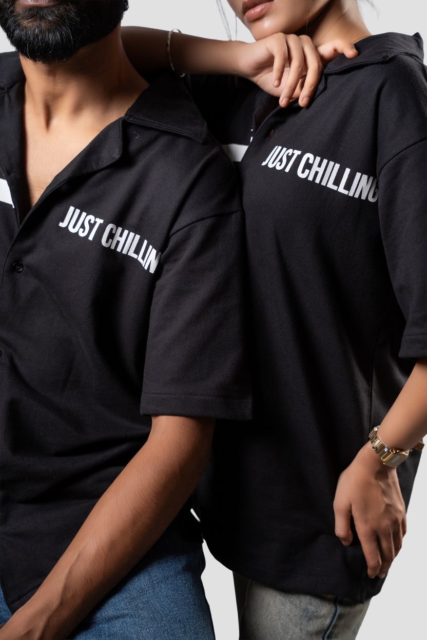 The ‘Just Chilling’ Black Bowling Shirt | Black
