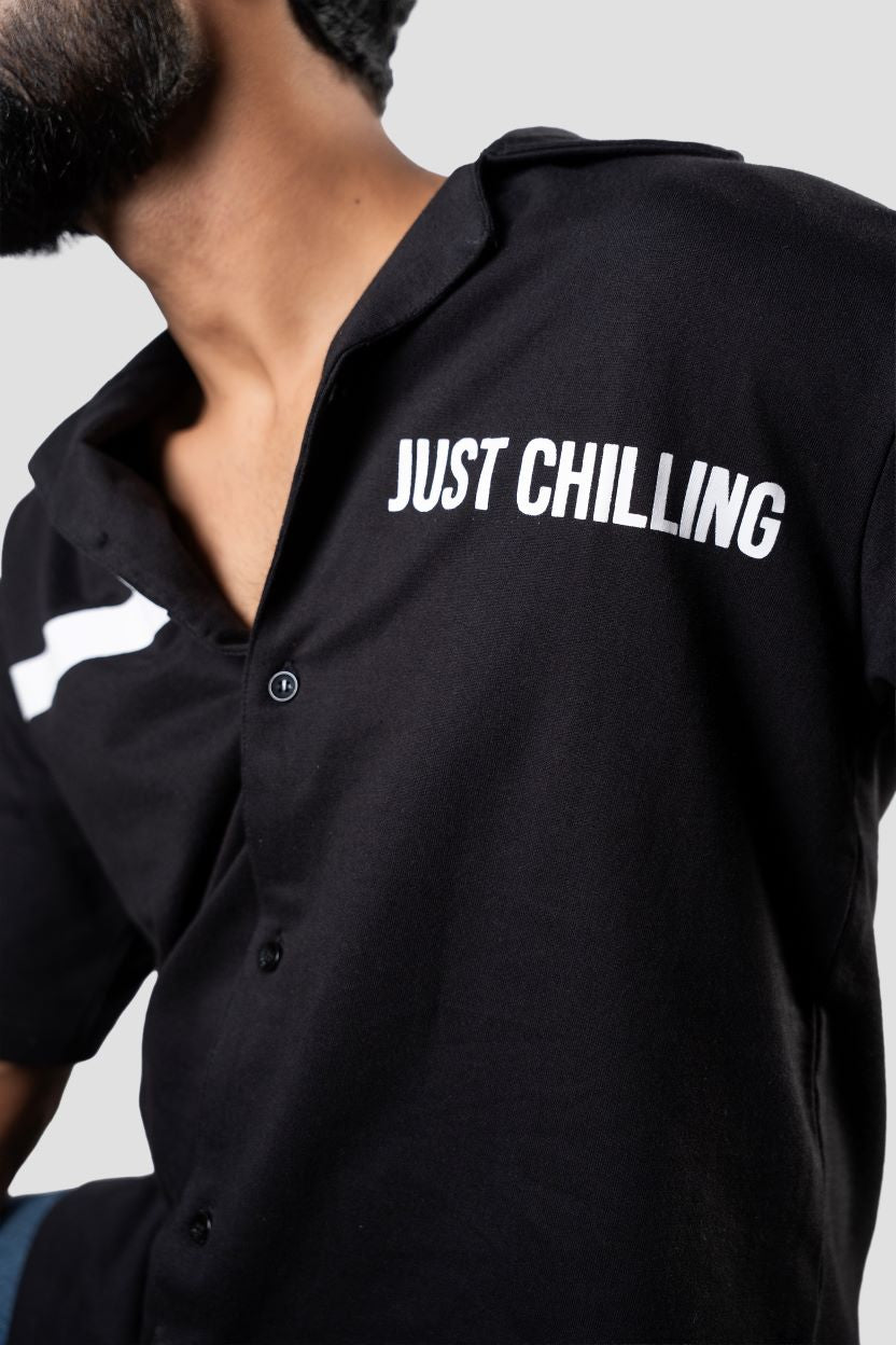 The ‘Just Chilling’ Black Bowling Shirt | Black