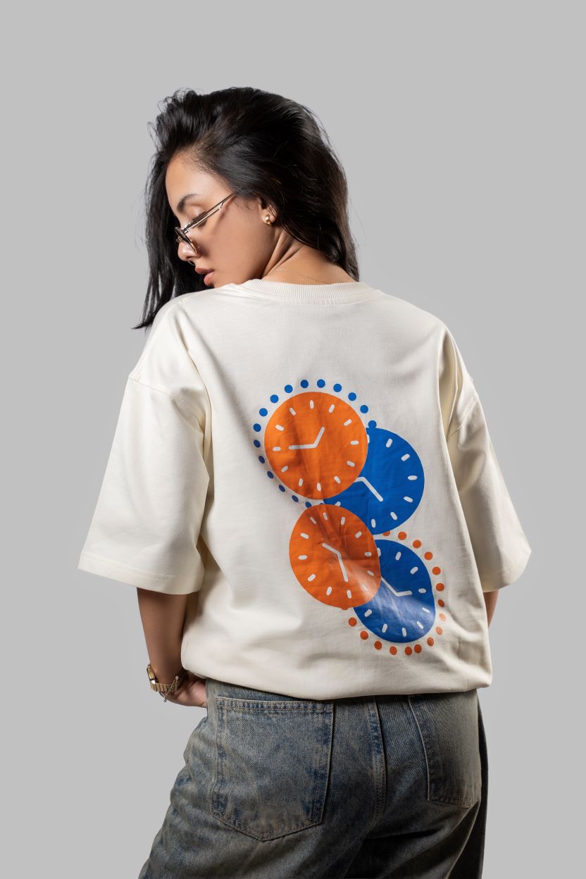 The Embroidered 'Badlav' Oversized T-shirt | Antique White